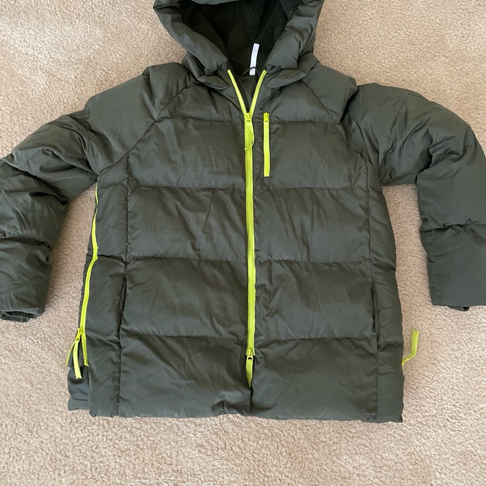 Fabletics for men Green Puffer Jacket with Neon Accents XL